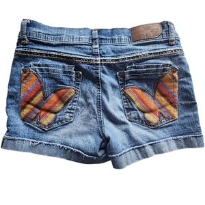 3/$25 Yaso Girl's Denim Shorts with Embroidered Butterfly Design - 12